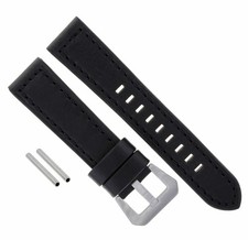 22MM LEATHER WATCH BAND STRAP FOR PAM PANERAI MARINA LUMINOR WATCH BLACK LONG
