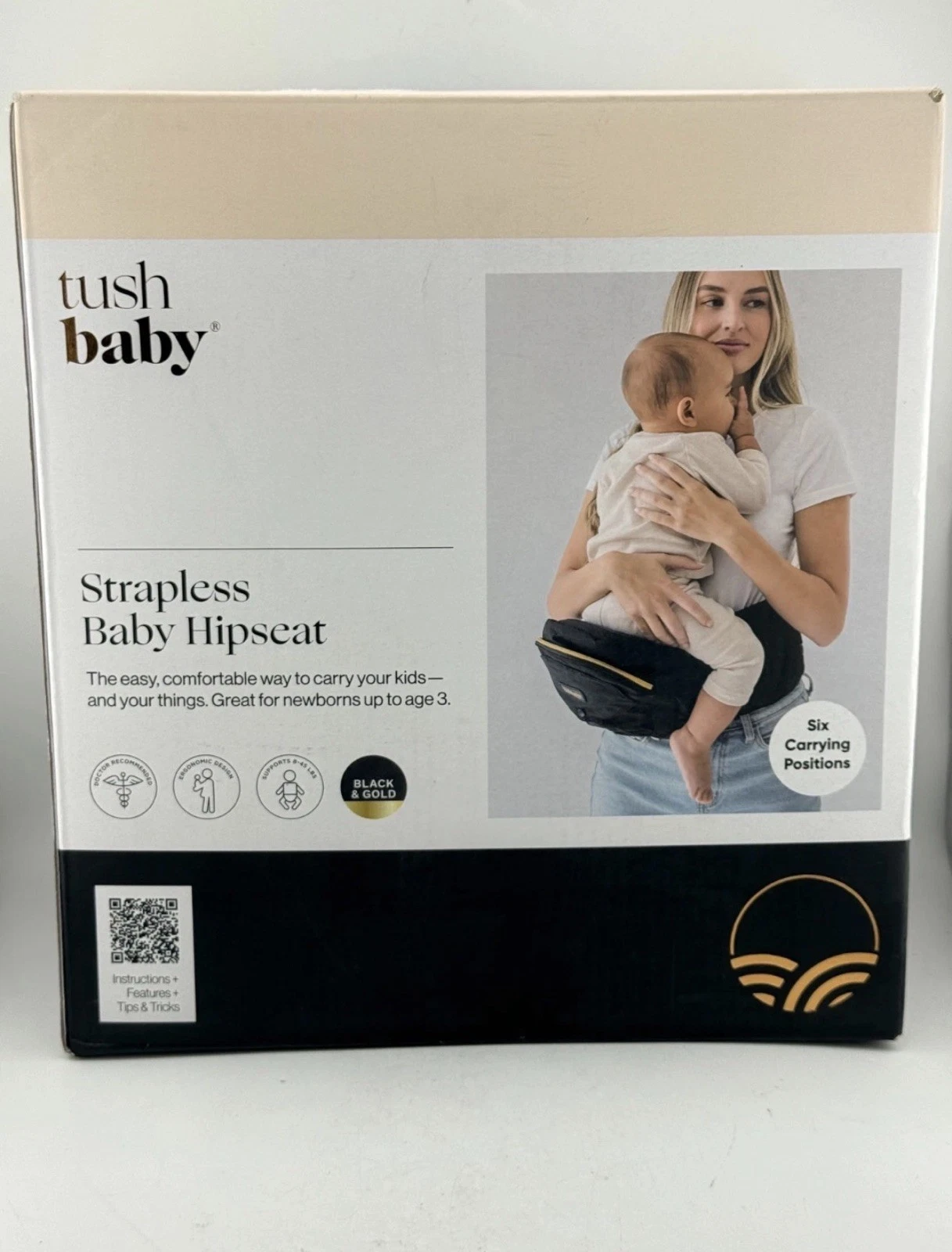 Tushbaby Hip Seat Baby Carrier The Only Safety Certified Black Belt Pockets