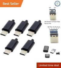 5 Pack USB C DIY Connectors - 24Pin Type C Solder Adapter for Replacements