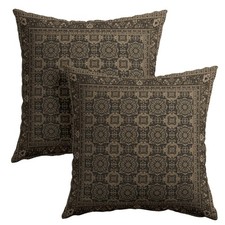 Brown Antique Tabriz Rug Print Pillow Covers 18x18 Inches Retro Turkish Throw...