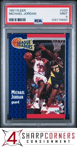 1991 FLEER #220 MICHAEL JORDAN BULLS HOF PSA 9