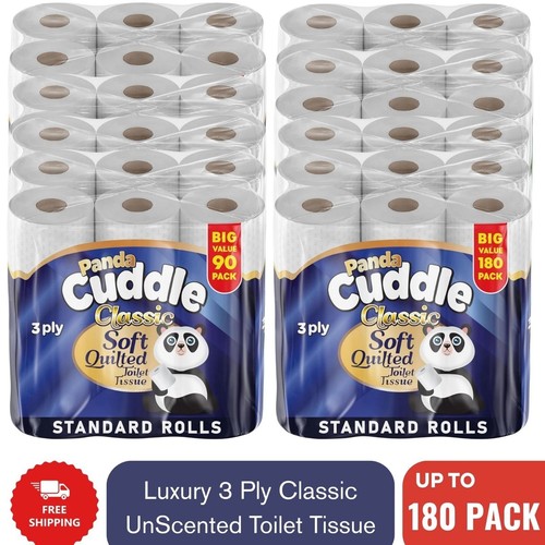 Toilet Paper Bulk 90 Rolls – Quilted 3-Ply Unscented Bath Tissue, Ultra Soft & Septic Safe, Eco