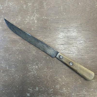 Antique Wards Keen Edge 8'' Fine Carbon Fillet Boning Knife Two Rivet Wood Handle