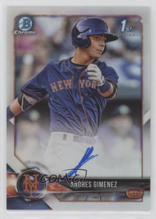 2018 Bowman Chrome Prospect Refractor 475/499 Andres Gimenez #CPA-AG Auto 3r4