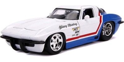 Jada 1963 Chevrolet Corvette Stingray White And Blue With Red Stripe Chevy 1/24