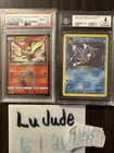 Pokemon: 2 Card Graded Lot. Japanese 2019 Victini PSA 10. 1st Ed Dark Gyarados