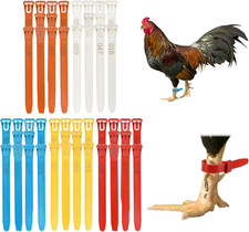 100-Pack Adjustable Chicken Leg Bands, 10-28 mm Plastic Poultry Identificatio...