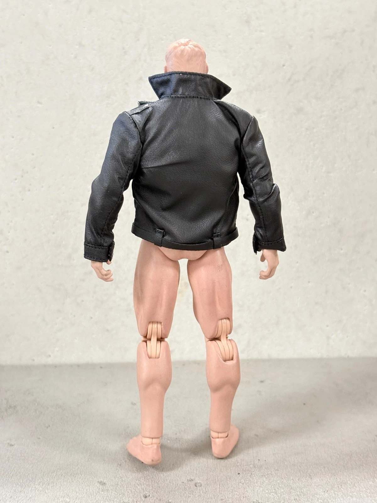 MO-SML-JK-BK: 1/12 Black Biker Faux Leather Jacket for 6 inch action figure - product detail image 3