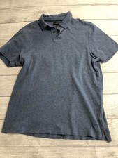 Banana Republic Polo Shirt Mens Medium Blue Heather Knit Short Sleeve Casual