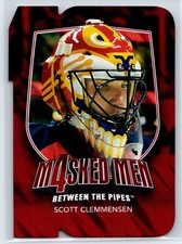 2011-12 ITG Between The Pipes Scott Clemmensen Masked Men Ruby Die Cut Insert