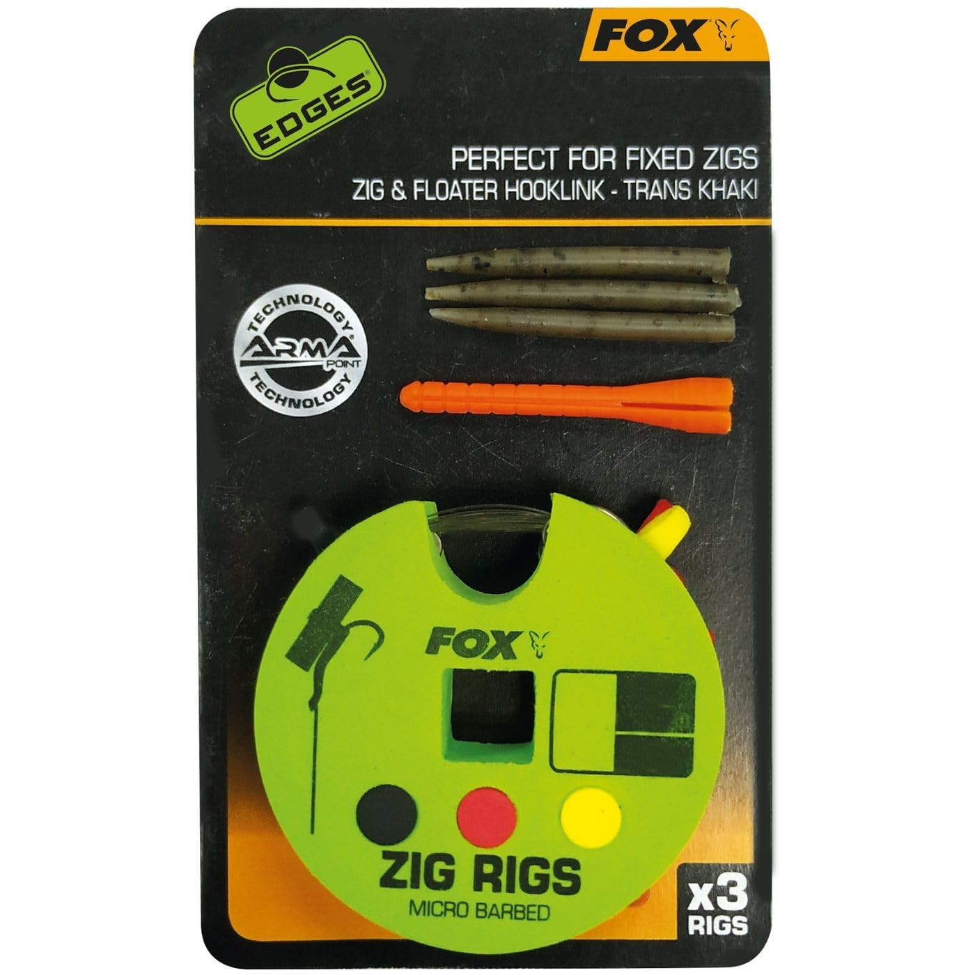 Fox edges arma point zig rigs Clear 3ft (0.9m) (b4o)