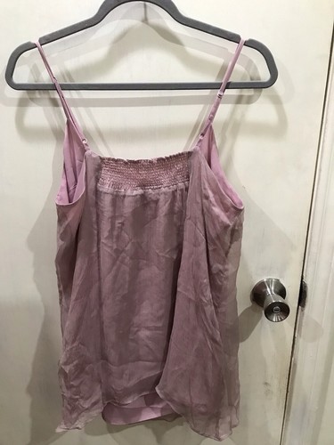 Top Guess En Soie 100% Rose - Devant à Volants, Dos Fendu, Taille M, Neuf Sans étiquette