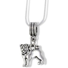 Pug French Bulldog Charm Snake Chain Necklace