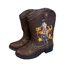 Disney Pixar Cowboy Boots Sz 7 Boys Toy Story 4 Woody Stars Brown Western