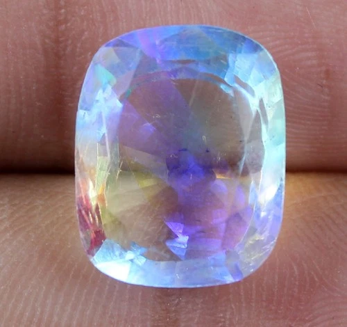 Certified Natural Rainbow Mystic Topaz 7.75 Ct Cushion Gemstone Certified