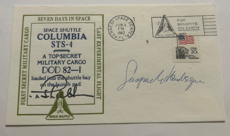 Caspar Weinberger Autographed Space Shuttle Cover + NASA Official