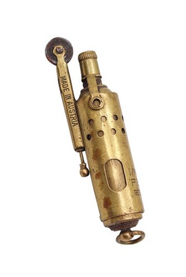 FOHN By IMCO 1920 Julius Meister Thumbwheel Mechanical Lighter In Polished Brass