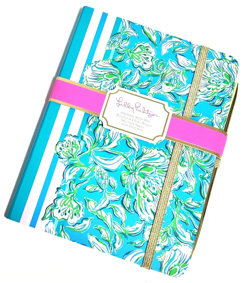 Lilly Pulitzer Journal with Pen in Chick Magnet Cumulus Blue 96 Pages Black Ink - Image 3 of 4