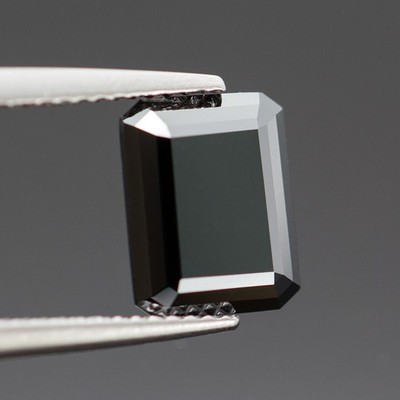 Never Fade Black Emerald Cut Moissanite Stone 1.0-5.0ct Pass Diamond Test GRA