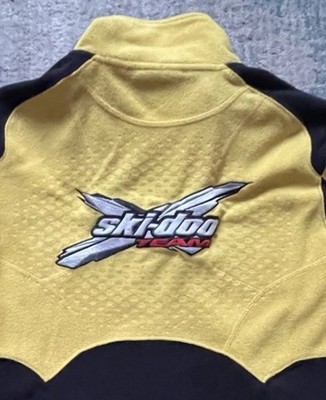 Vintage Ski-Doo X-Team Racing 1/4 Zip Fleece Yellow Black Women s Small Pullover