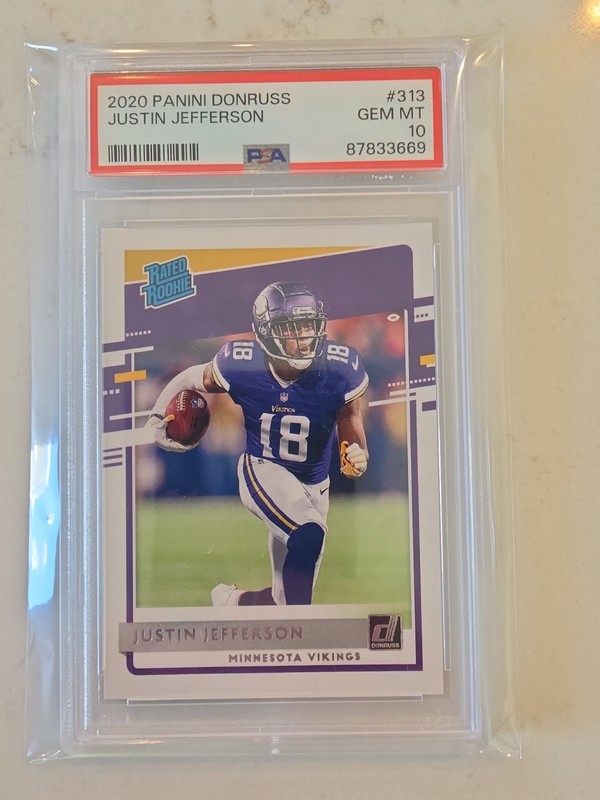 2020 Justin Jefferson Donruss Rated Rookie Base PSA 10