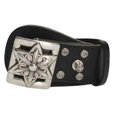 Chrome Hearts Size: 32 Star decoration leather belt black silver 109052