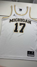 Jordan Michigan Wolverines 17 Basketball Jersey Dri-FIT Mens S White
