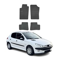 Omac Gummi FußMatten FüR Peugeot 206 1998-2009 Automatten Gummi Schwarz 4Tlg