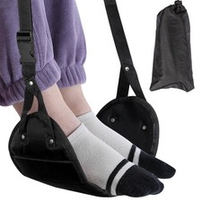 Airplane Foot Hammock, Portable Airplane Footrest to Relax Feet, Adjustable F...
