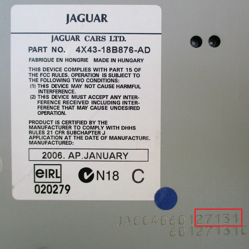 Jaguar Radio Code / Pin Code X-Type S-Type Alpine Visteon Pin Code 9000 Premium - Bild 2 von 3