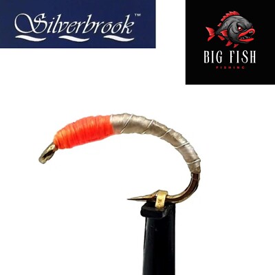 12 x Silverbrook Orange & White Epoxy Buzzer Forelle Fly - Fliegenfischen Größe 10/12