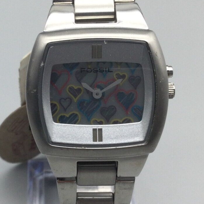Fossil Big Tic Watch Women 30mm Silver Tone Heart Animation Fossil Big Tic Watch Women 30mm Silver Tone Heart Animation