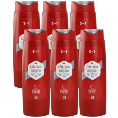 Old Spice Original 6 x 250 ml 3 in 1 Duschgel Shampoo Körper Haare Gesicht