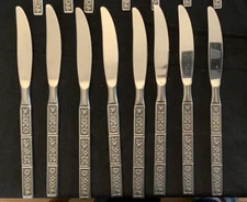 Lot of 8 Vintage Oneida Spring Fever Northland Dinner Knives Stainless GC
