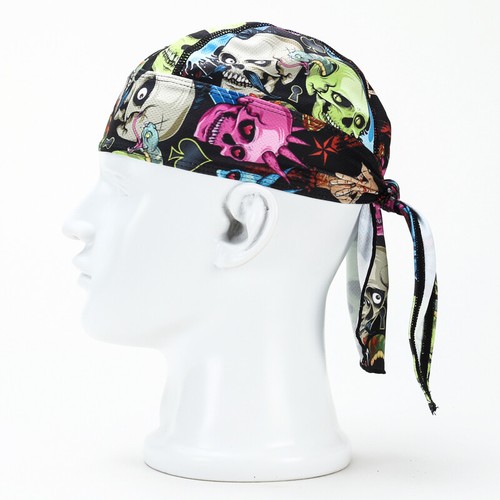 Men Biker Bicycle Do Doo Adjustable Bandana Skull Cap Du Rag Headband Beanie Hat - Picture 29 of 35
