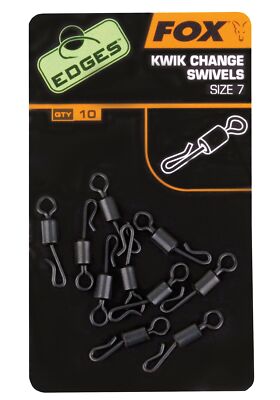 Fox Edges Kwik Change Swivels Size 7x 10 schnellwechsel Wirbel für PVA Stick Bag