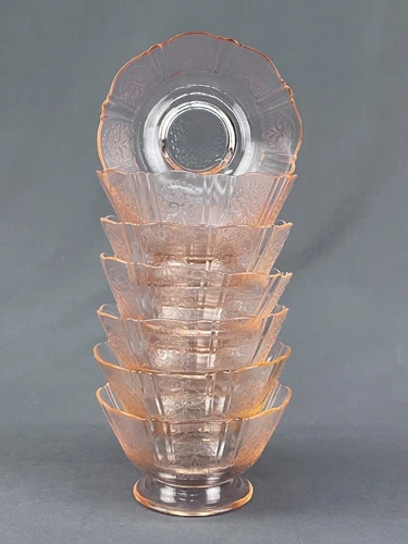 7 MacBeth-Evans AMERICAN SWEETHEART Pink Depression Glass 2" Low Sherbet Bowls