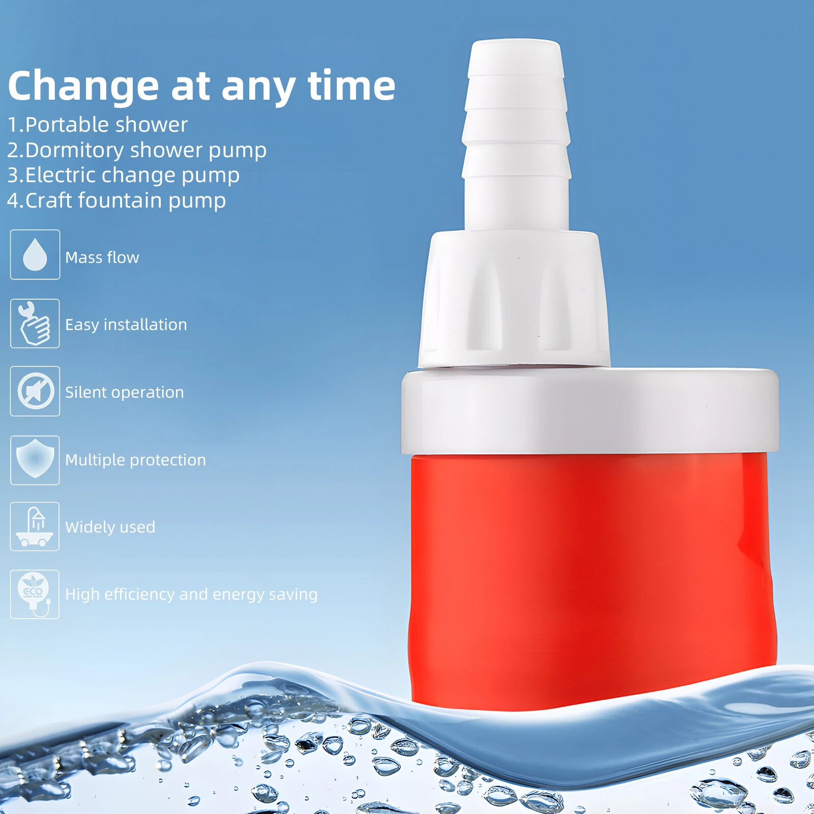 DC12V 20W Submersible Pump - High Lift 20FT Fountain Pump with 5FT C5Z1 - Picture 3 of 11