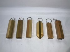 Handmade Wooden Inlaid Keychains. Set Of 6 bin 40