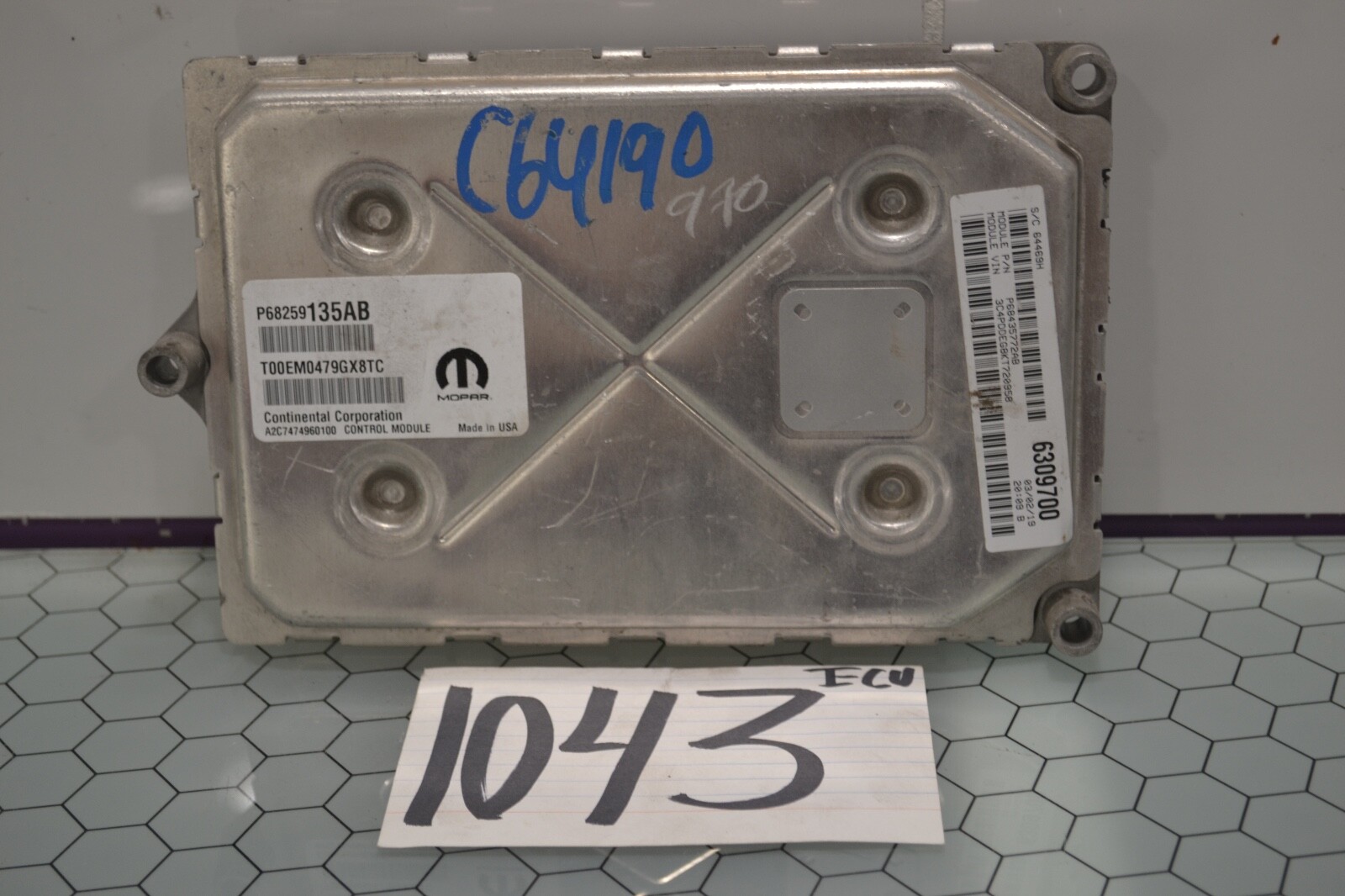 16 17 Dodge Journey #1043 Engine Computer ECM ECU P68259135AB