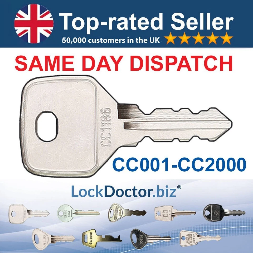 LOCKDOCTOR.BIZ Link51 Silver Steel Locker Replacement Keys Range (CC001-CC2000) Cut to Code