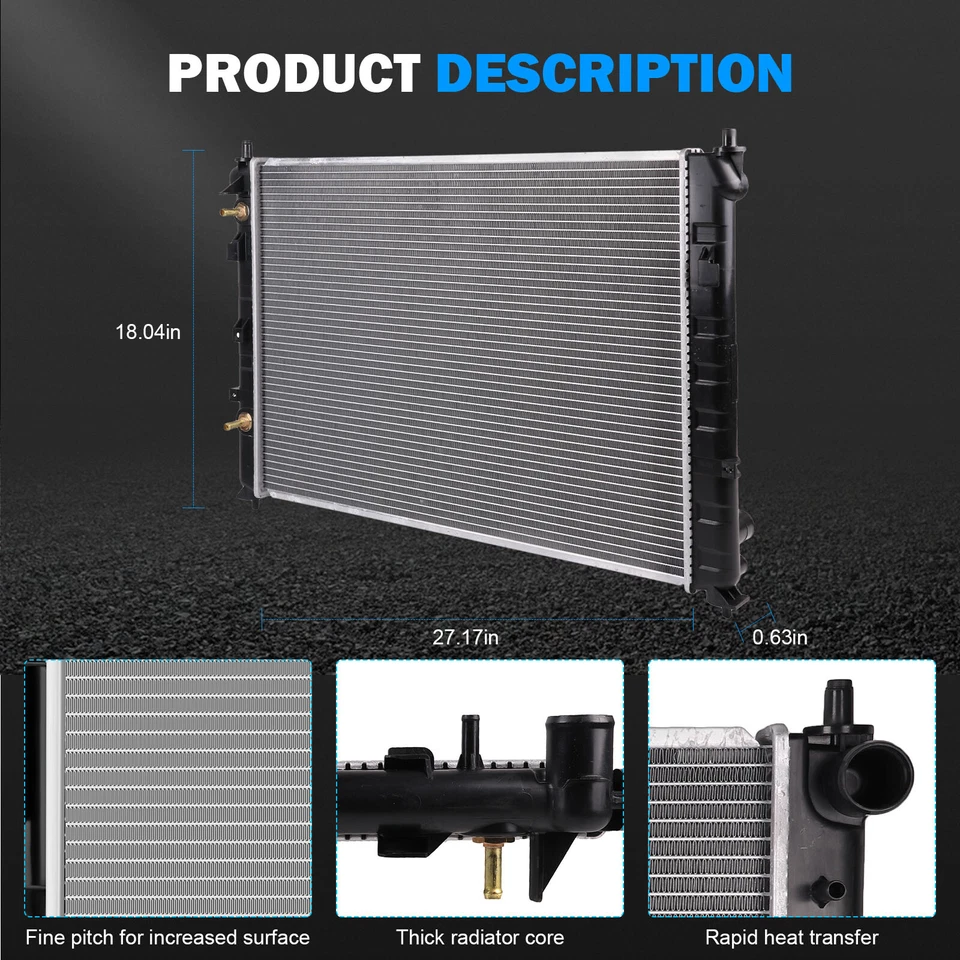 Radiador de aluminio para Mazda MPV 2002 2003 2004 2005 3,0 L rueda de motor de coche nuevo 2768 Foto 3 de 4