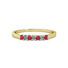 TriJewels Ruby & Diamond 7 Stone Wedding Band 0.37 ctw 14K Yellow Gold Jp:14821
