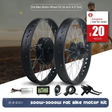 48V 72V 1000W 1500W 3000W Fat Tire Front Rear Hub Motor 20 24 26in Snow E-bike