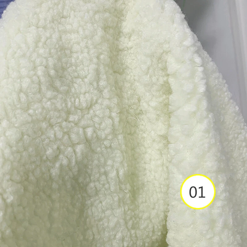 Faux Sheepskin Sherpa Fleece Fabric DIY Material Sewing Toy Doll 45 50CM - Image 3 of 4