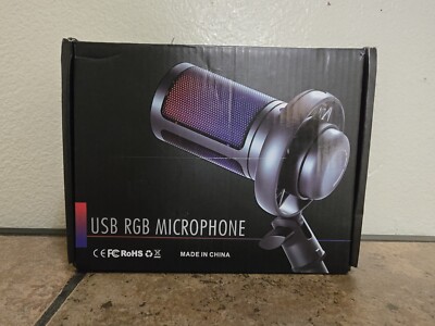 Wow USB Black Gaming Microphone Kit Plug & Play PC AmpliGame A6T RGB Streaming