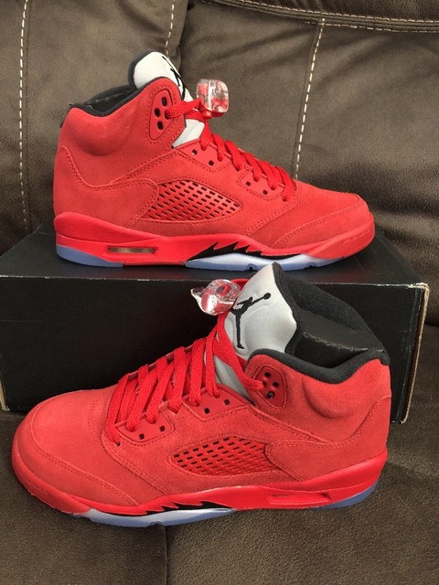 air jordan 5 retro bg red suede