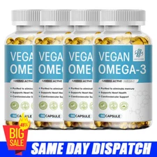 Omega 3 Fish Oil Capsules 3xStrength EPA & DHA,1200MG Highest Potency 60Caps
