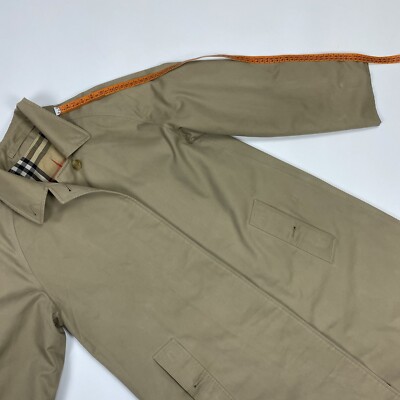 80s 90s Vintage Burberrys 6X Long Single Trench Coat Made In