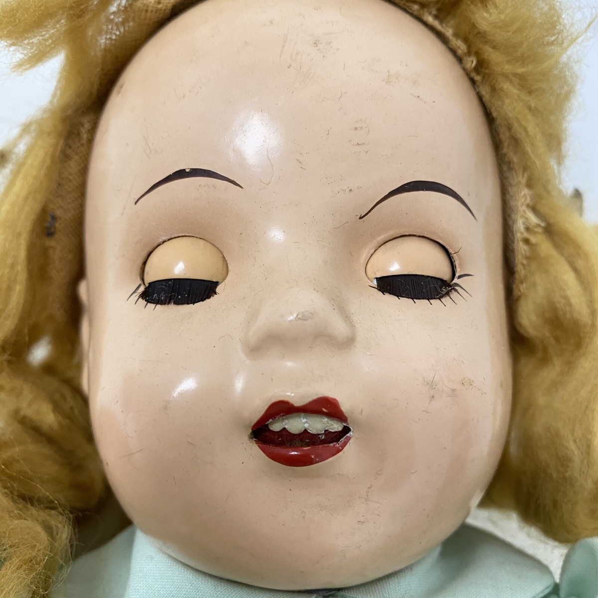 Antique PL Doll Composition articulated Mouth Teeth Unmarked